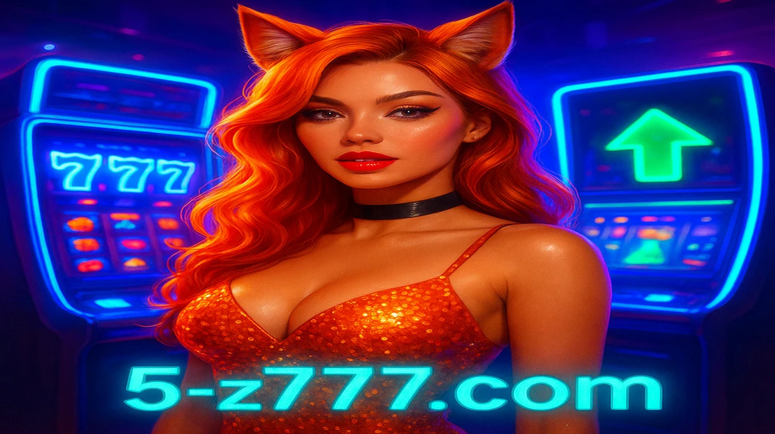 খরগোশ-কানের নকশা-সহ এক নারী ৫Z777 গেমিং প্ল্যাটফর্ম অ্যাপটি আরকেড গেমের সামনে খেলার সময়, সামনে উঠে আসা সবুজ তীর বড় জয় ও লাভের প্রতীক হিসেবে।
