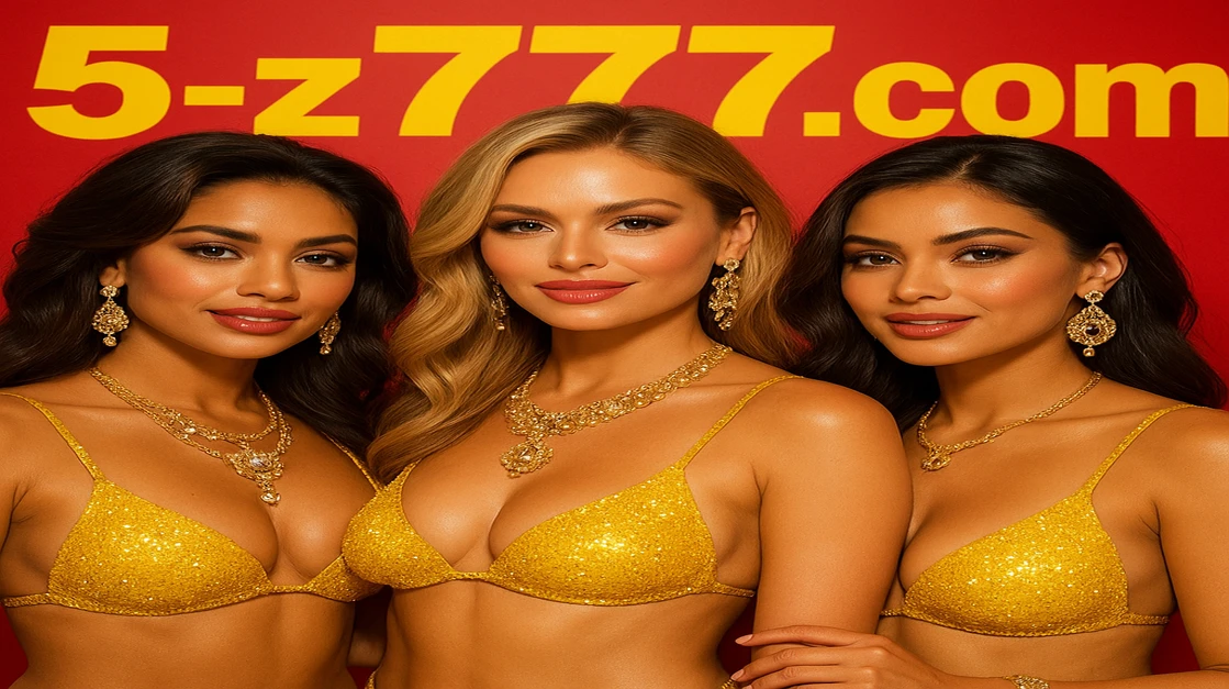5Z777 গেমিং প্ল্যাটফর্মে আপনার অবিশ্বাস্য পুরস্কারটি পান! তিনজন সুন্দর নারী উজ্জ্বল উৎসব-আলংকারে হাসছেন, সামনে একটি বড়, জ্বলজ্বল করা বিশেষ পুরস্কার সাইন।